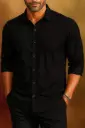 Shirt for Men Cotton Plain Spread Collar Casual Shirt Perfect for Formal Wear, Home Wear, Office Wear